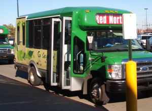 CityGo buses parked for passengers outside Walmart in Salina, Kansas.