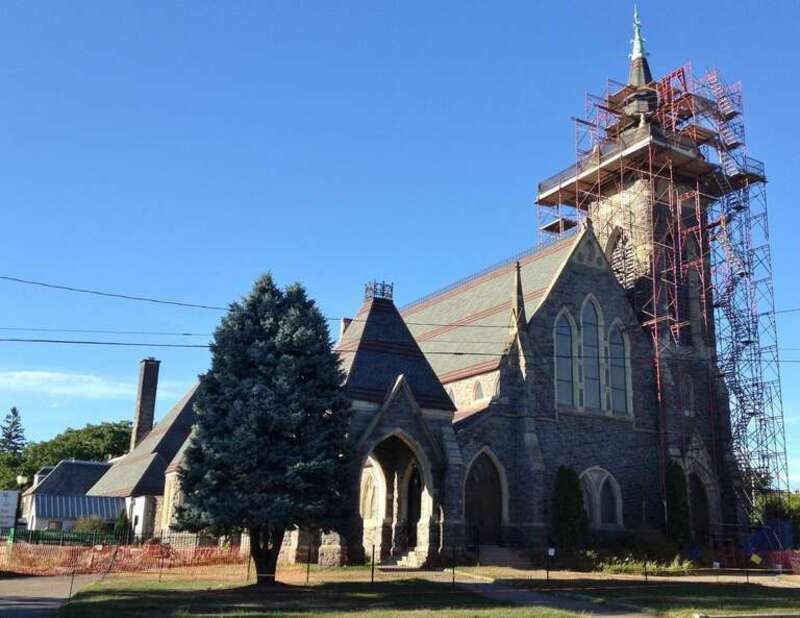 St. John's Episcopal Church under renovation, Fall 2013.  Located in Bridgeport, CT.