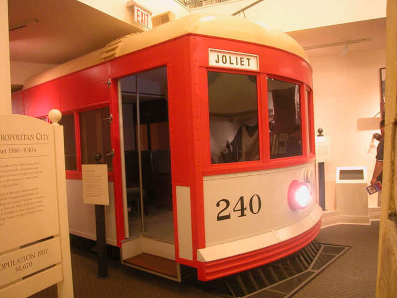 Mock up of a Chicago &amp;amp; Joliet Electric Railway car.   The C&amp;amp;J interurban ran between the southwest side of Chicago and Joliet, following present day Archer Ave. most of the way.