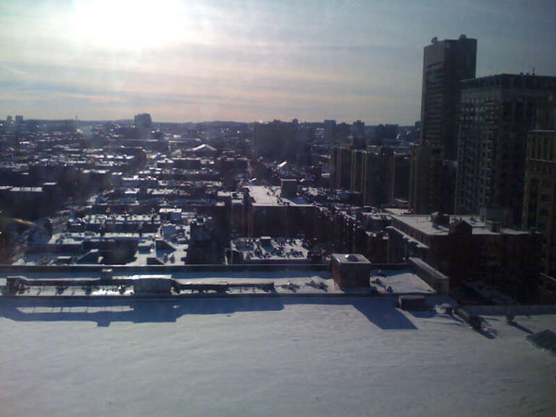 Snow covered vista of the South End - 9 Stories High