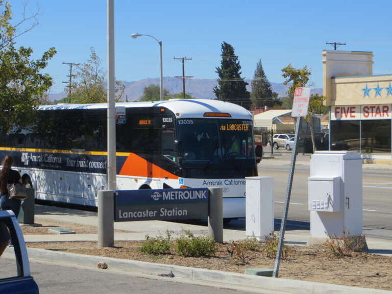 20140830 37 Amtrak California bus, Lancaster, California