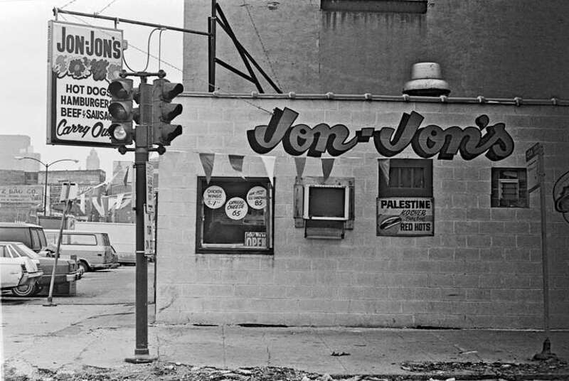 Given that the parallel parking indicates Randolph, Street I suspect Jon-Jon’s is the SE corner of Randolph and Green, just across Green from Randolph Fish. Chicago March 1979.