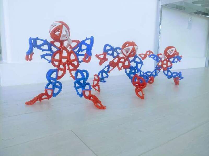 This toy that was created with Trebl spherical bricks is intended to make a Spider-Man inspired figure that can change in over 100 different Spider-Man like move positions.