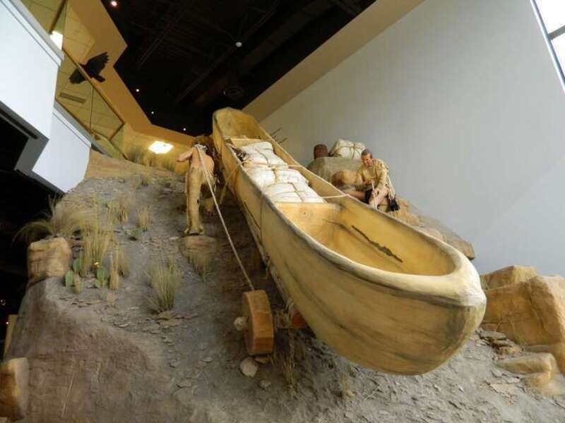 A model of one of the portages that the Lewis and Clark Expedition made to make around Great Falls, Montana.
