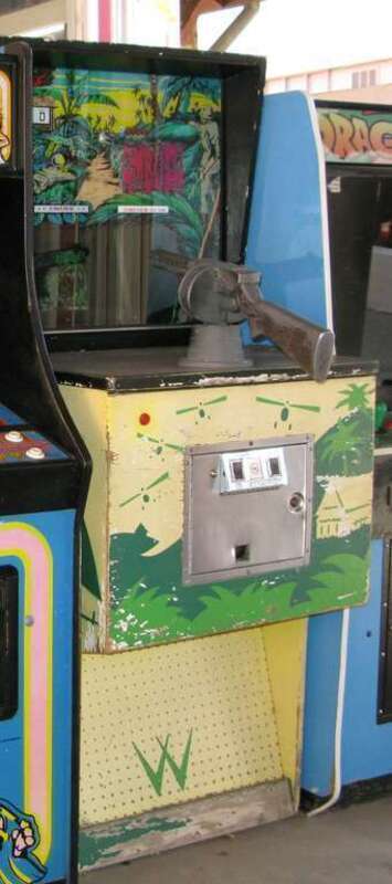 Arcade cabinet of Ambush (Williams 01/1973) with positional gun