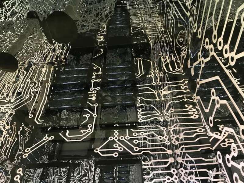 Photo taken in the Guggenheim Museum at Anicka Yi's Hugo Boss exhibit