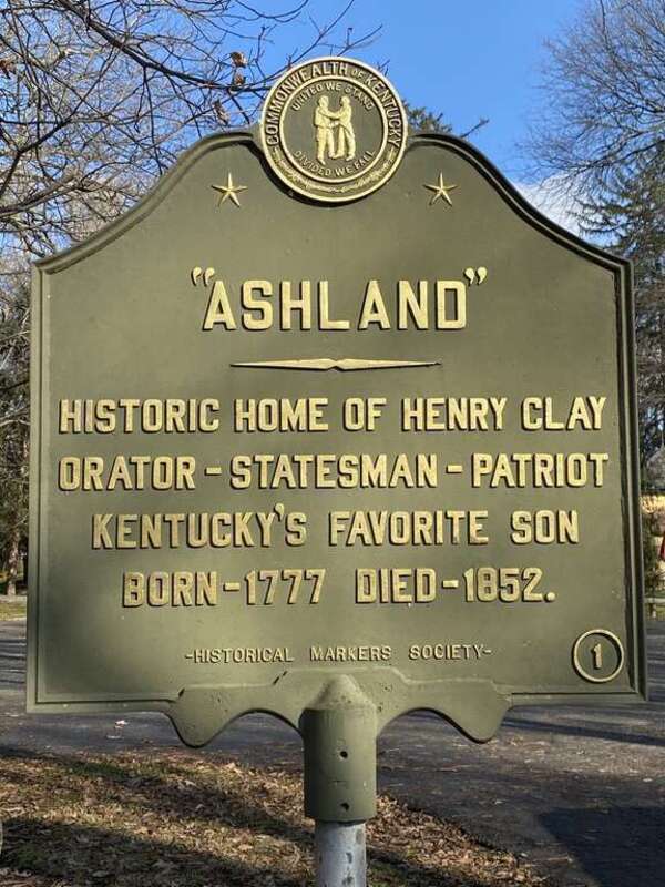 First historical marker placed by the Historical Marker Society of Lexington, KY 18 April 1936