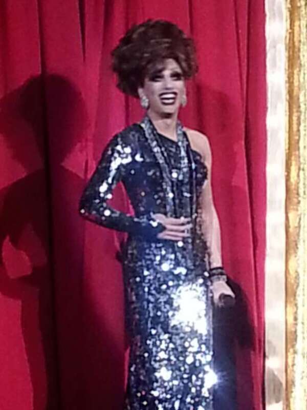 Bianca Del Rio performing a stand-up act at the Drag Queens of Comedy show at the Castro Theatre in San Francisco, California, United States.