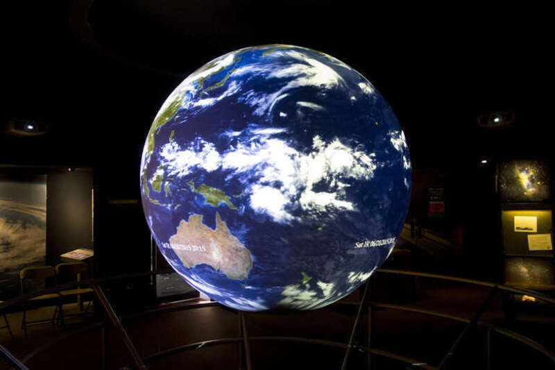 The video sphere showing Earth.