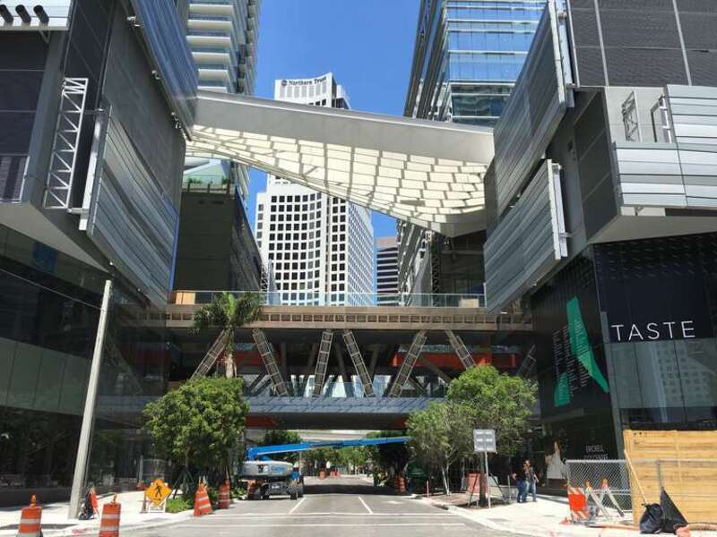 Seventh Street view of w:Brickell City Center, near end of construction.