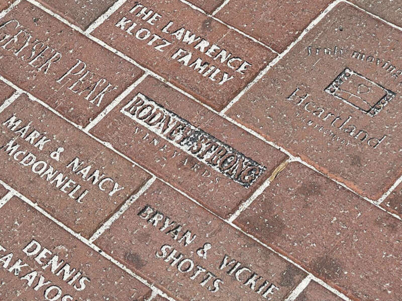 Bricks out front of St. Elmo Steak House in Indianapolis, Indiana