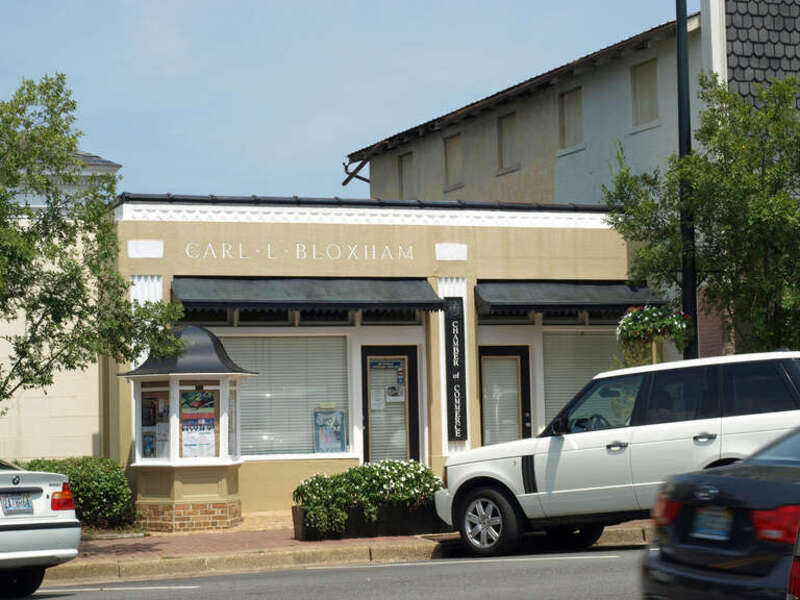 The Carl L. Bloxham Building in Fairhope, Alabama; listed on the National Register of Historic Places