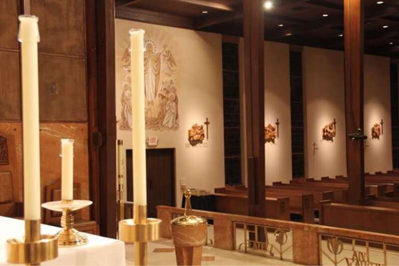 View inside the Cathedral Our Lady of Victory: the nave from the choir