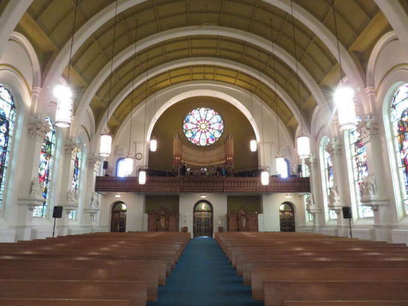Interior of the Cathedral of Our Lady of Lourdes in Spokane, Washington in 2018