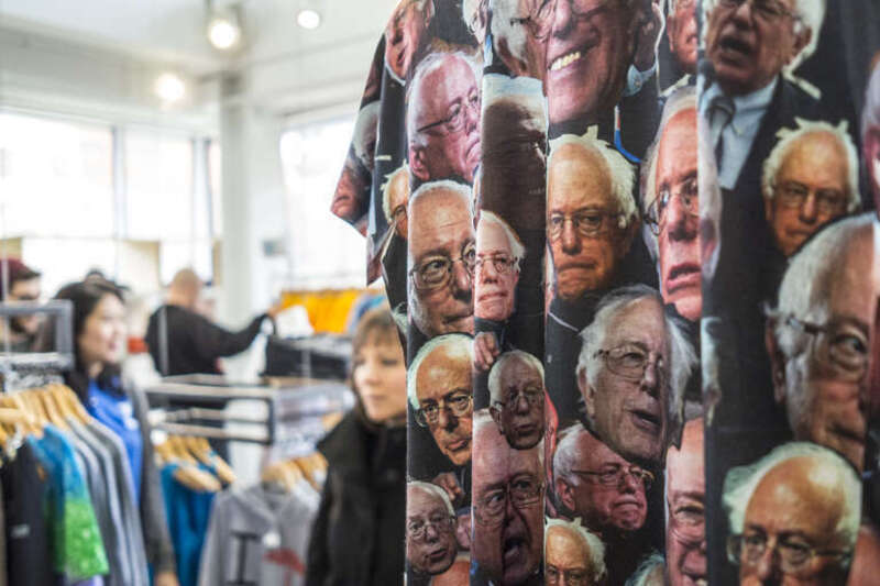 A Bernie t-shirt for sale at Raygun.

Photos from a walk around downtown Des Moines, two days before the Iowa caucuses.