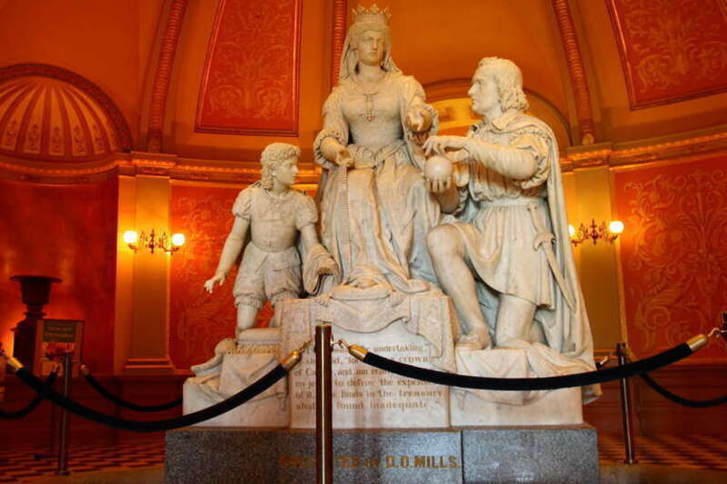 Statuary group of Queen Isabella I of Castile and Christopher Columbus at the California State Capitol, Sacramento, California