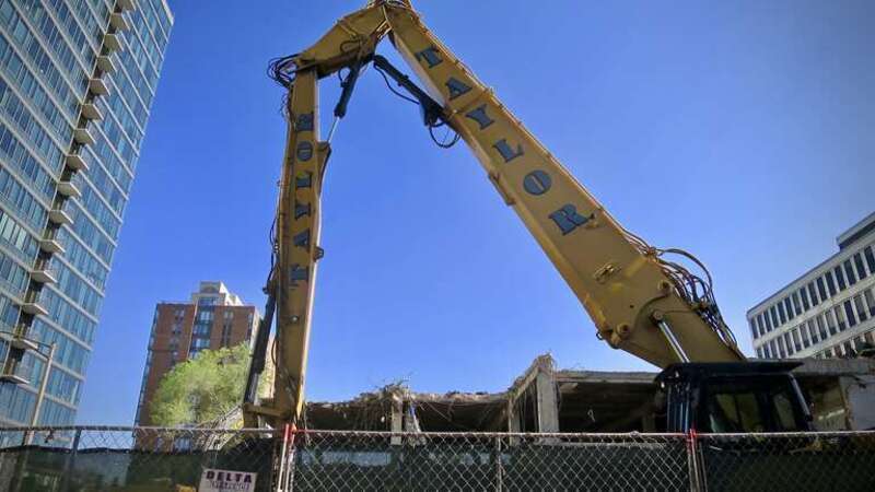 Demolition of former Lytton's Department Store, Oak Park.