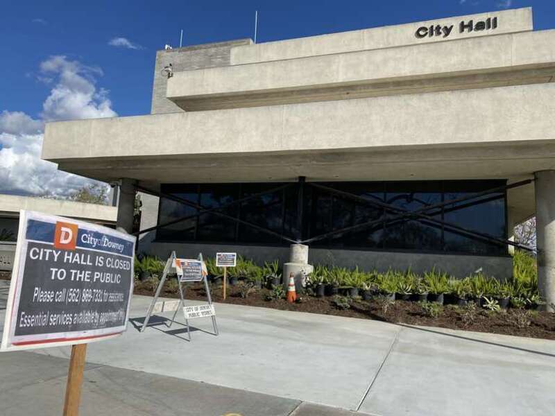 Downey City Hall closed to the public
