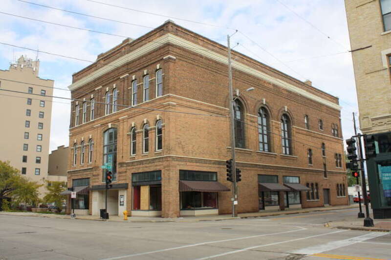 The building at 502 Main St., w:Oshkosh, Wisconsin, was the w:First Methodist Church (Oshkosh, Wisconsin), listed on the National Register of Historic Places.