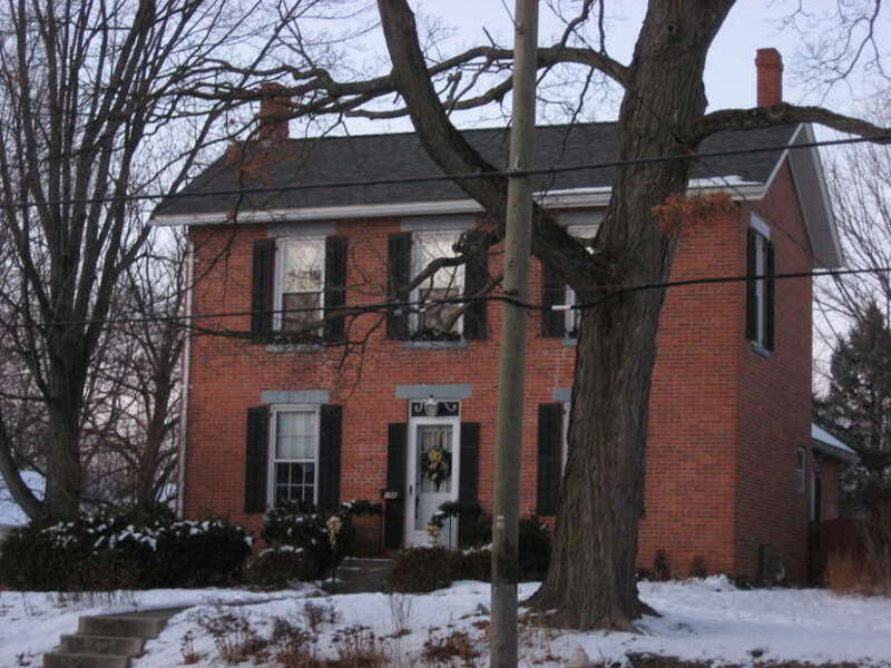 Front of the Gilbert-Wilcox House, located at 196 E. Granville Road (State Route 161) in Worthington, Ohio, United States.  Built in 1867, it is listed on the National Register of Historic Places.