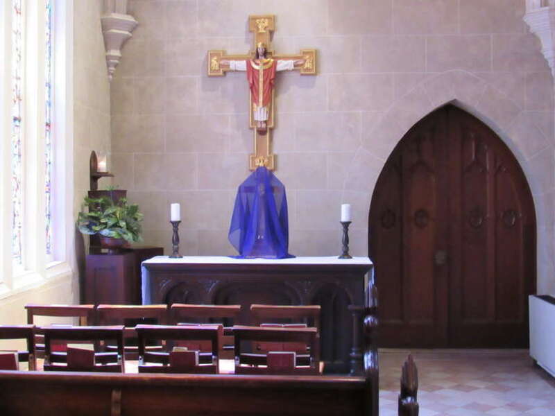 The a small chapel inside Grace Church Cathedral in Charleston, South Carolina.