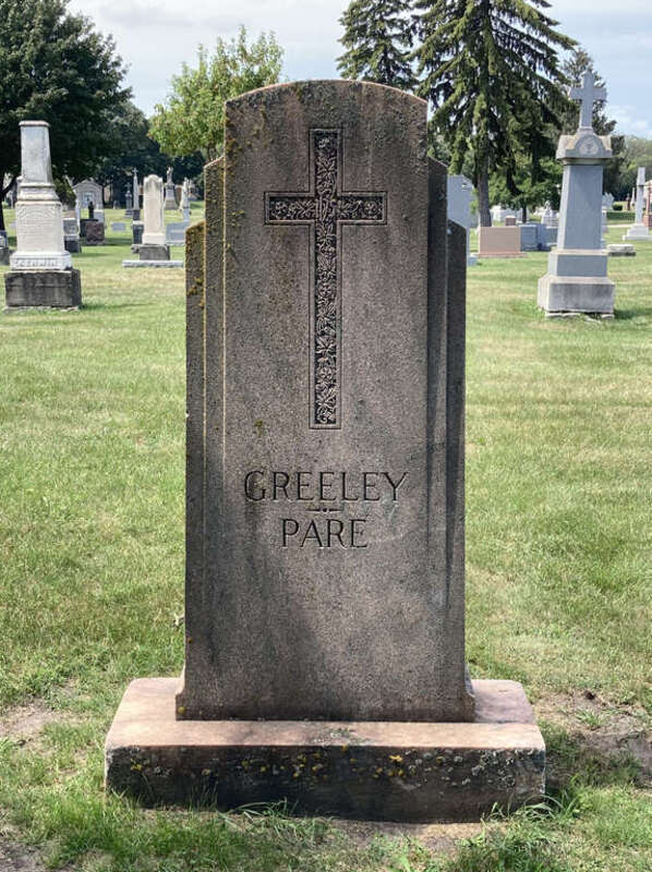 Grave of Joseph Emmett Paré (1907–1973) at Calvary Cemetery, Evanston