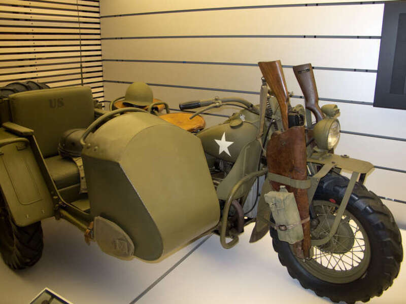 Harley-Davidson XA with side-car in the Harley museum, Milwaukee