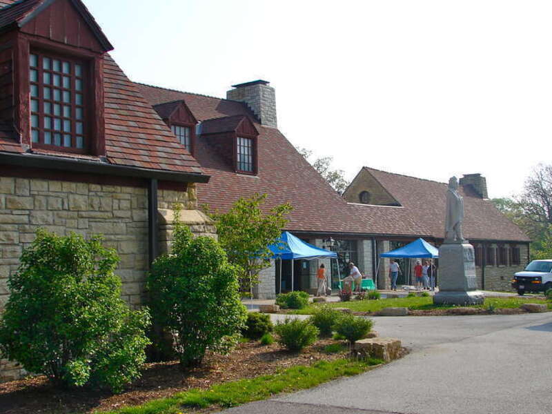 Black Hawk Museum and Lodge	on the NRHP since March 4, 1985	In the park at 1510 46th Ave., Rock Island, Illinois. Colonial Revival building that was built as a lodge in a state park. It currently houses the Hauberg Museum.