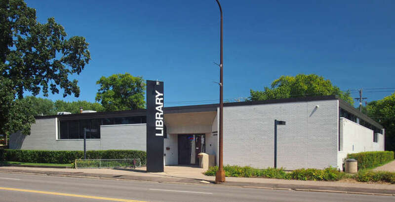Hayden Heights Library, 1456 White Bear Ave, St Paul, Minnesota, USA.  Viewed from the southwest.
