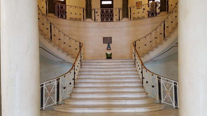 The Capital District Tourism Gnome visited City Hall in Schenectady, New York to showcase the amazing beauty of this grand building. Henry Bellagnome enjoys promoting shop local and tourism throughout Schenectady County, NY.