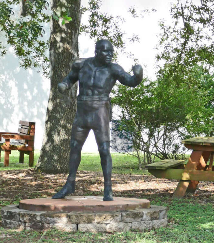 This statue is in Jack Johnson Park in Galveston