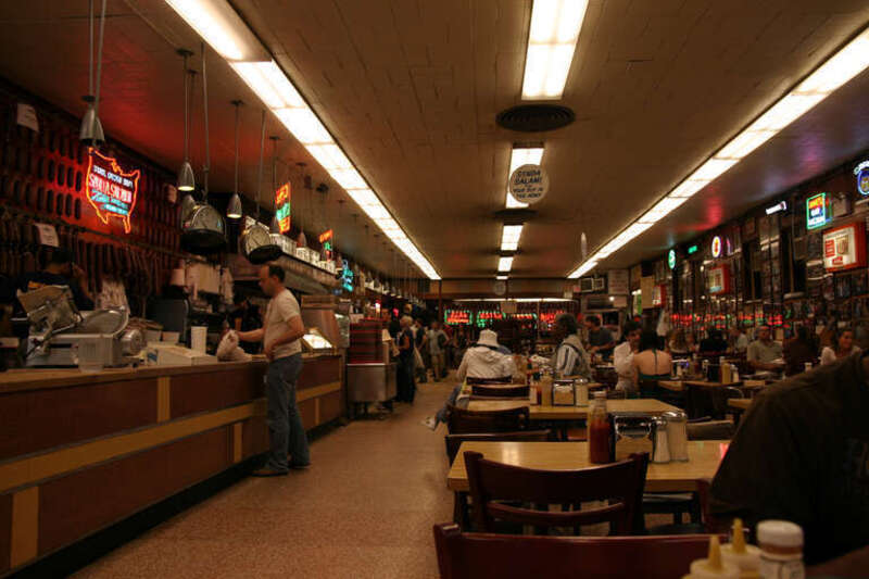 Interior of Katz's Delicatessen in New York City