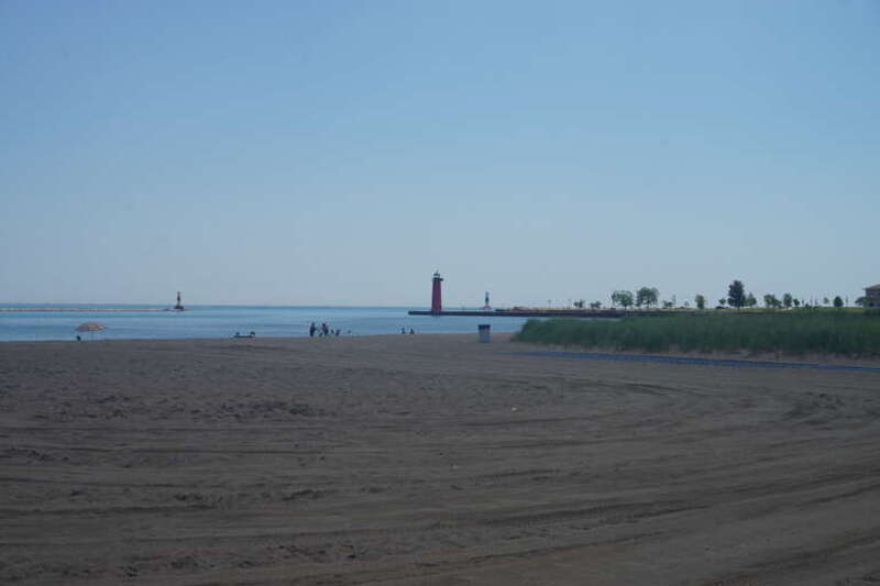 Simmons Island Beach in Kenosha, Wisconsin (United States).