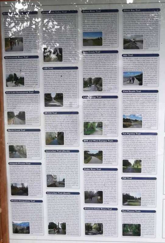 King County has an excellent trail system. Regional Trail System I was walking on the Burke-Gilman trail on a  suburban hike from Kenmore to my house

006