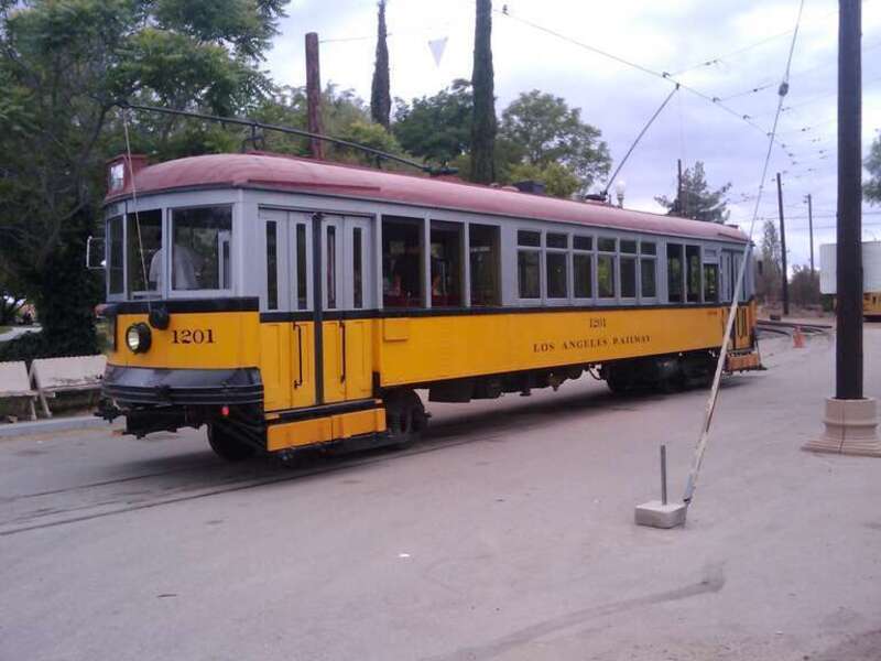 This is LA Railway #1201, the trolley that OERM was running on their demonstration loop today. That makes it an operating vehicle on the only light rail line in Riverside County.
