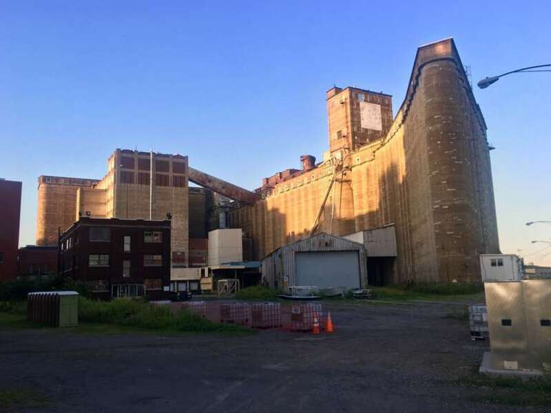 The Lake and Rail Elevator as seen from in front of the former American Melting Company office building (now Duende restaurant).