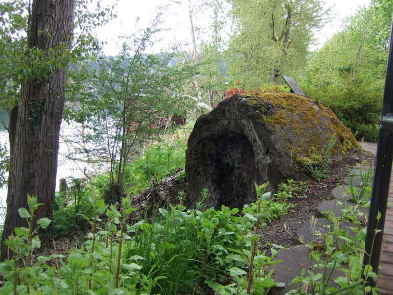Crucible from the second furnace of the Oregon Iron and Steel Company Furnace in Roehr Park, Lake Oswego, Oregon, May 2009