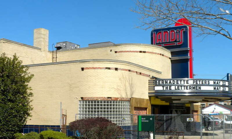 The Landis theater [Landis Theatre-Mori Brothers Building} on Landis Avenue in Vineland, New Jersey.  Under reconstruction.  On the National Register of Historic Places since November 22, 2000	830-834 Landis Ave.
The reconstruction should be