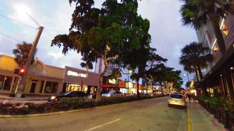 Las Olas Blvd. at dusk.