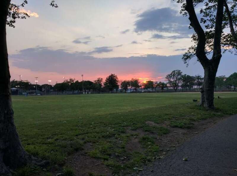 View from walking track at Lincoln Park in Jersey City