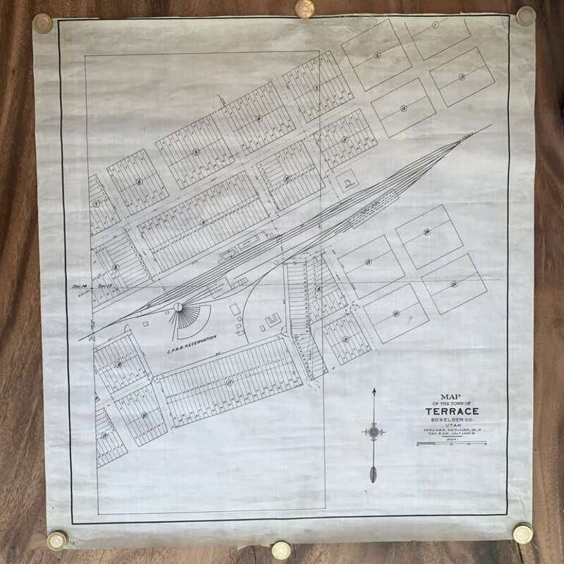 This is a map from my private collection of the ghost town of Terrace, UT that was on the old Transcontinental Railroad