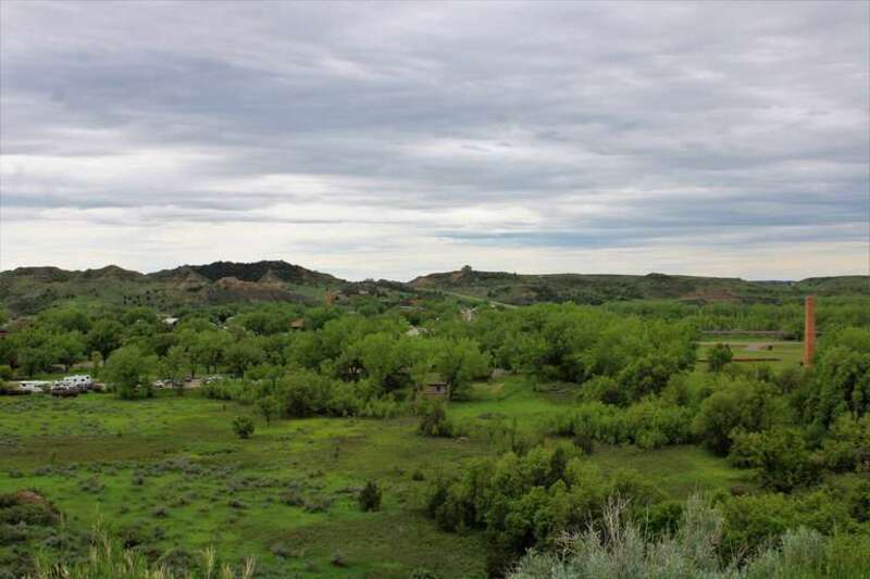 Medora, North Dakota from Theodore Roosevelt National Park.