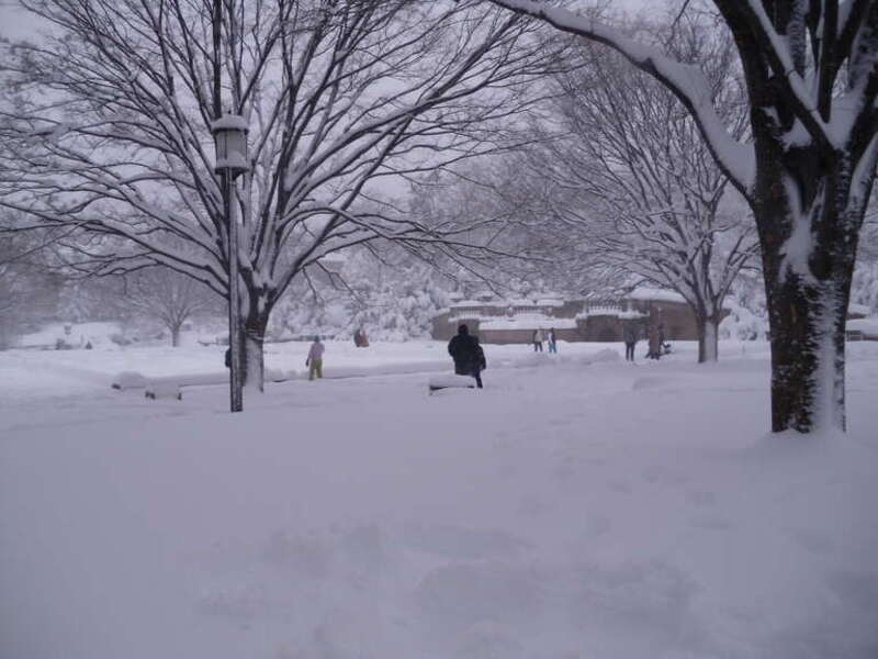 Washington, D.C.'s Meridian Hill Park during a 2010 blizzard.