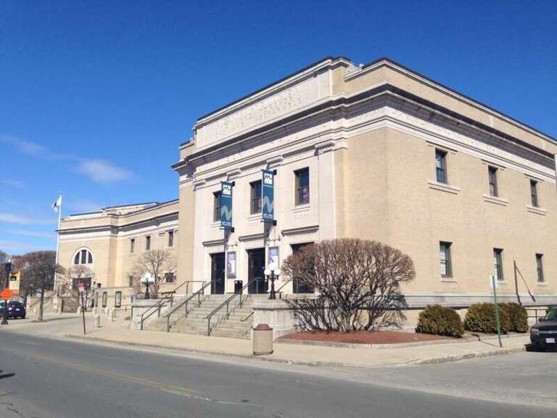 Outside of Liberty Hall, MRT's home adjacent to the Lowell Memorial Auditorium (adjoined at left).  The building dates back to 1922.