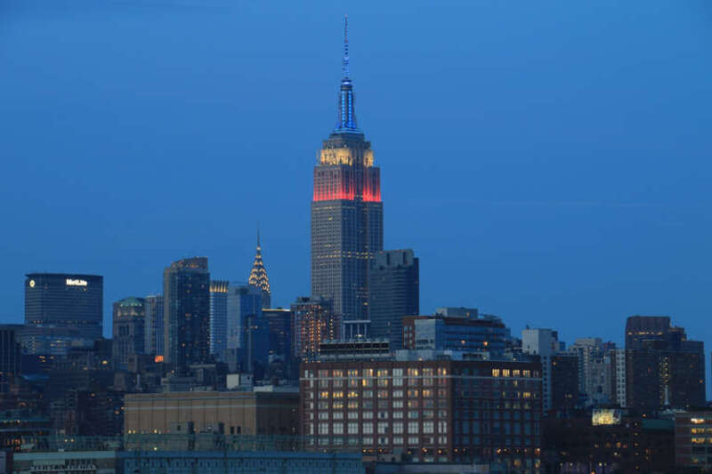 500px provided description: As viewed from Hoboken, NJ at the blue hour. Empire State Building with the Chrysler Building in the back. [#cityscape ,#ny ,#new york ,#building ,#skyline ,#nyc ,#empire state]