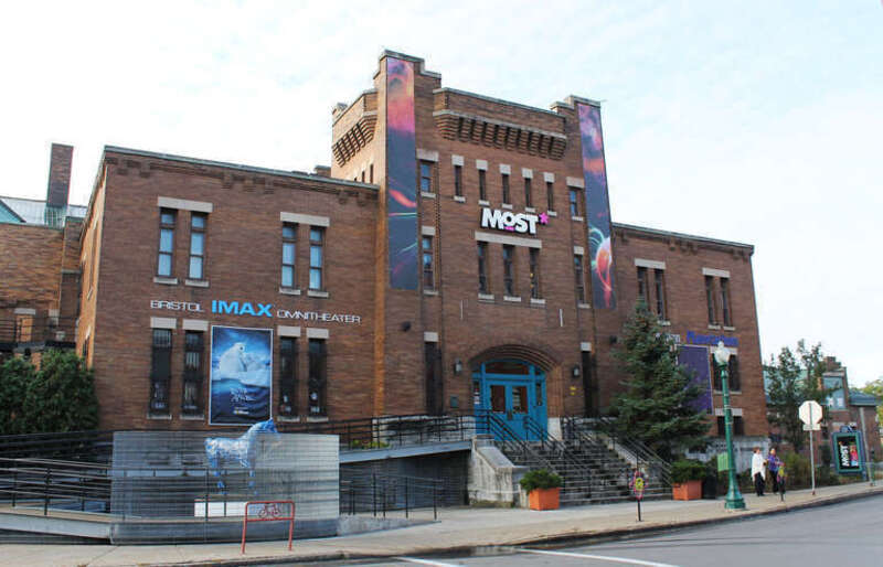 Entrance to the Milton J. Rubenstein Museum of Science &amp;amp; Technology faces Franklin Street.