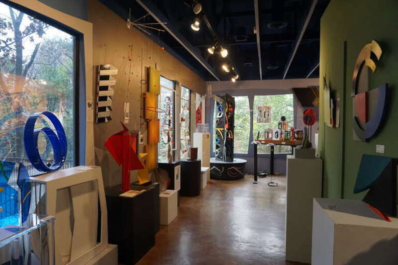 The interior of the Museum of Geometric and MADI Art in Dallas, Texas (United States).
