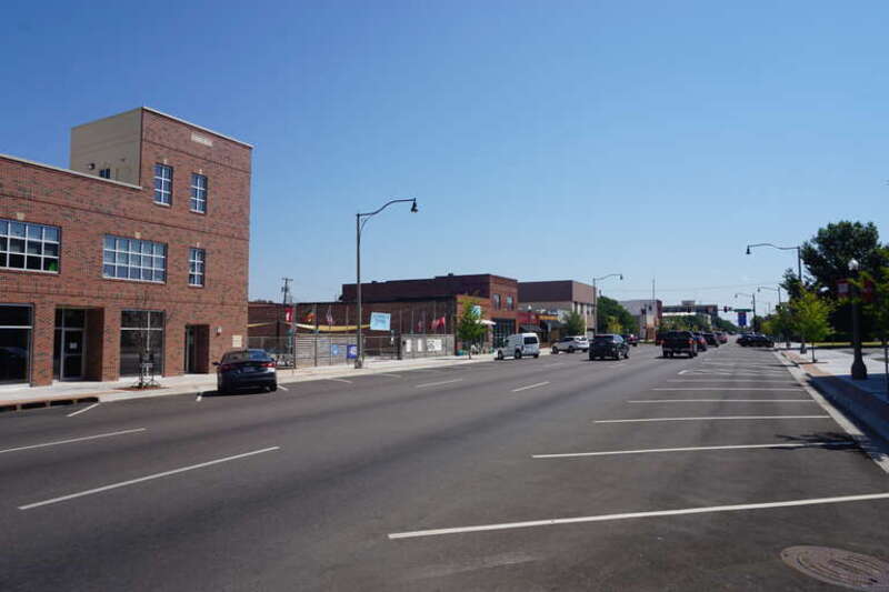 West Main Street in Norman, Oklahoma (United States).