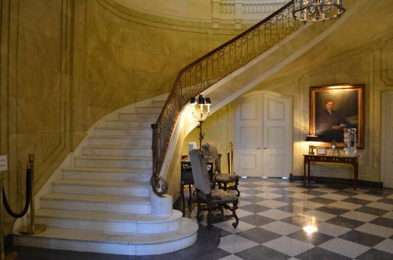 The stairs in the foyer of Old Louisiana Governor's Mansion in Baton Rouge, Louisiana.