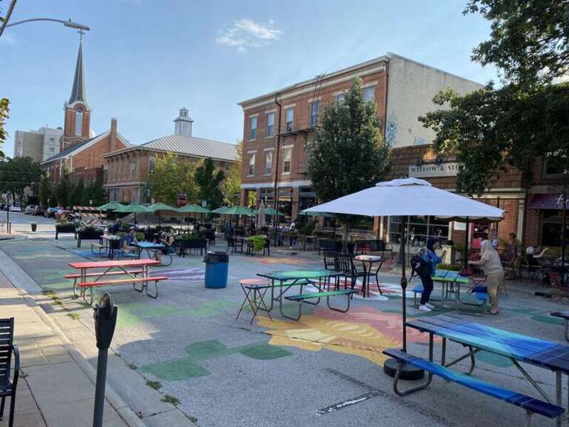 September 1, 2021 - Outdoor dining on Linn Street, Iowa City